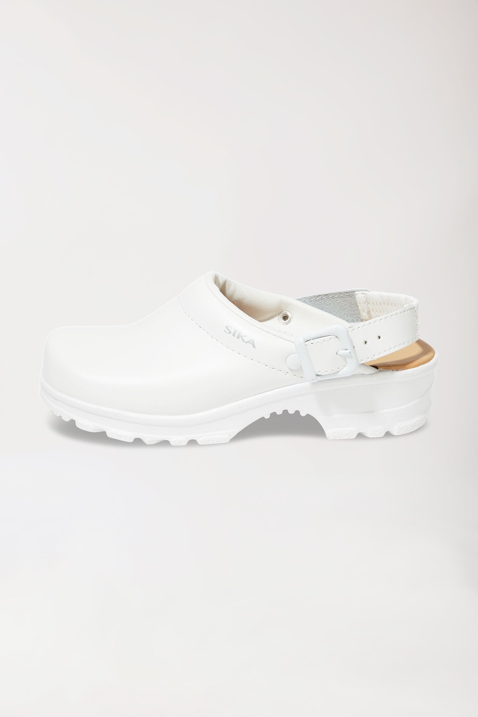 Berufs-Clog Weiß Permair Leder Unisex weiß, Vorderansicht 