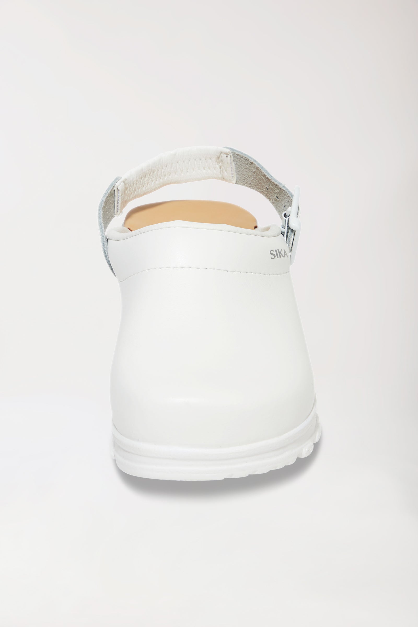Berufs-Clog Weiß Permair Leder Unisex weiß, Vorderansicht 