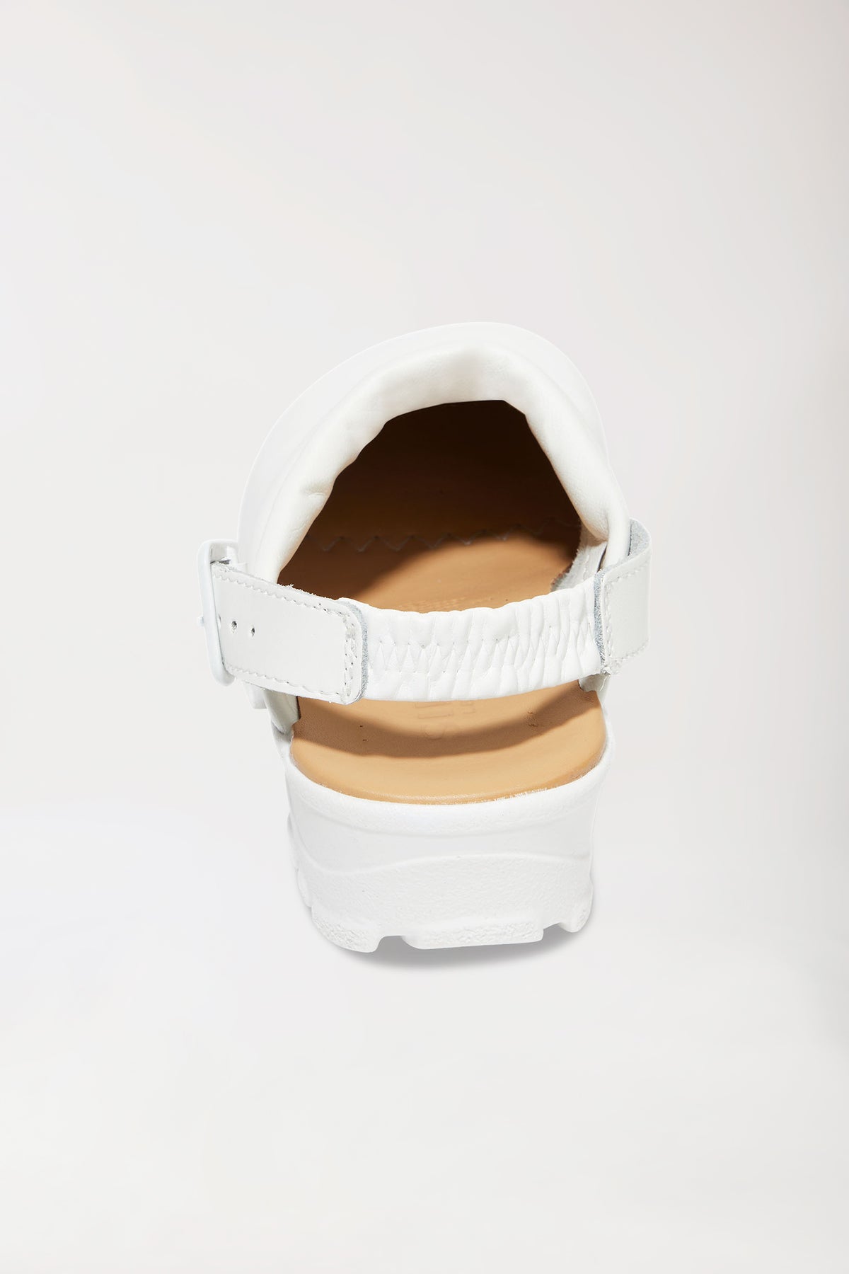 Berufs-Clog Weiß Permair Leder Unisex weiß, Vorderansicht 