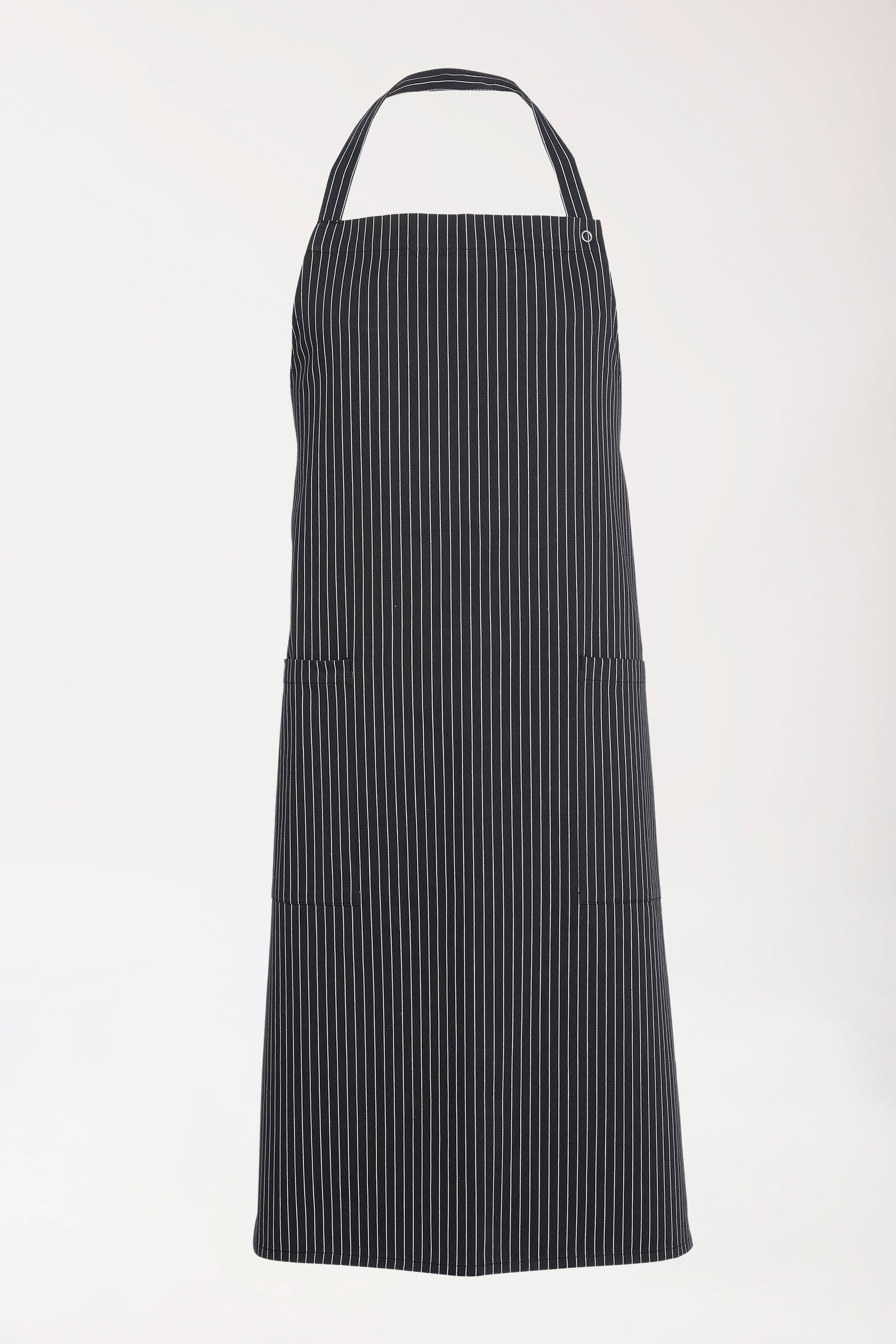 Gastro Latzschürze Unisex - Einheitsgröße schwarz/weiß, Vorderansicht 