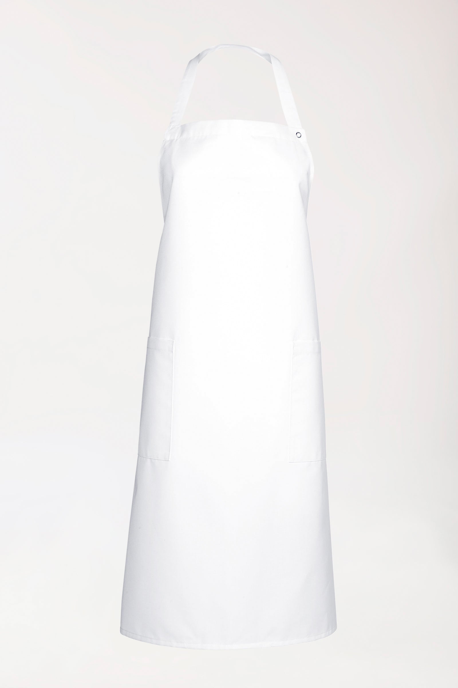 Gastro Latzschürze Unisex - Einheitsgröße weiß, Vorderansicht 